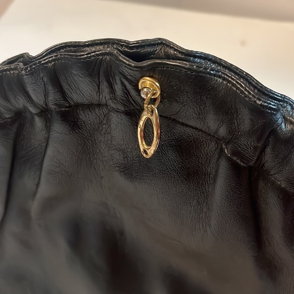 Norman Kaplan Las Vegas Shoulder Bag Gold Chain Clasp Strap Genuine Leather - Picture 4 of 10